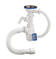 Сифон 3 1/2  с 1 носиком . гиб. тр.  и квад. перел. ОРИО  А-4011 (22/шт)