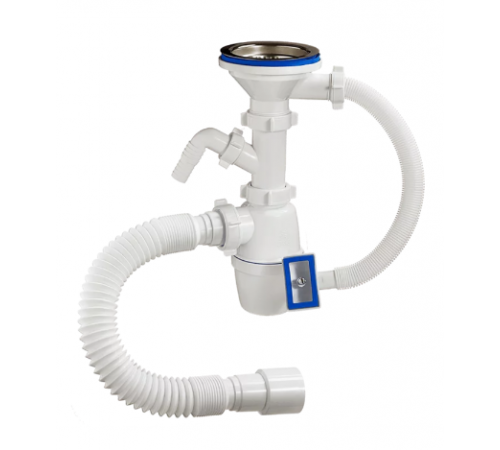 Сифон 3 1/2  с 1 носиком . гиб. тр.  и квад. перел. ОРИО  А-4011 (22/шт)