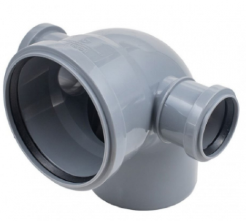 Отвод     ПВХ  110  90гр с вых. 50 (левый+правый)(40/шт) Политэк