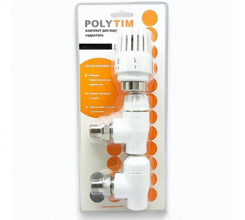 Комплект угл, PPR 20×1/2" (термоклапан + запор клап + термоголовка) Тим (20/1шт)