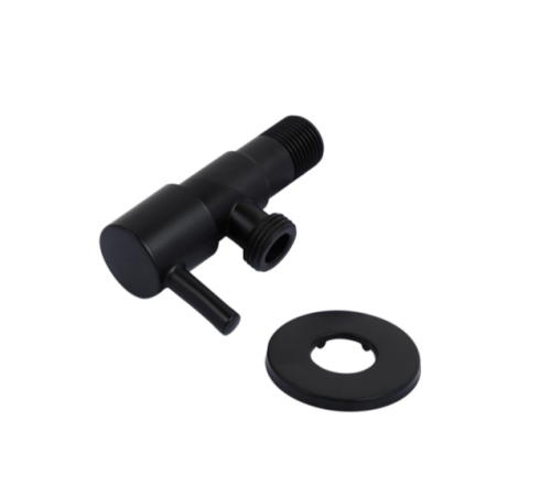 Угл. кран 1/2 х 1/2 с отраж.из нерж стали (ЧЕРНЫЙ)ТИМ (80/1)