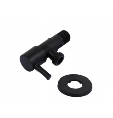 Угл. кран 1/2 х 3/4 с отраж.из нерж стали (ЧЕРНЫЙ) ТИМ(80/1)