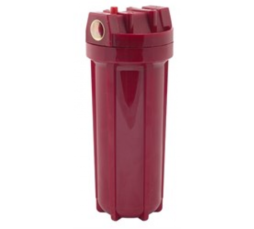 Магистральный фильтр для горячей воды красный Аквабрайт  1/2  (80гр.)