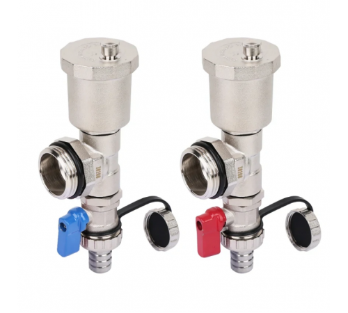 Тройник-Концевой элемент д/колл-ра в сборе (тройник, возд., дренаж. кран) 3/4 Тим (25/1)