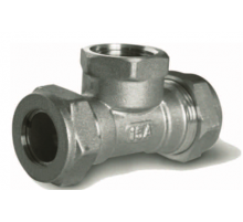 Тройник труба - вн. резьба - труба для гофр/нерж (никелир) 32*1/14F Zeissler (16/2)