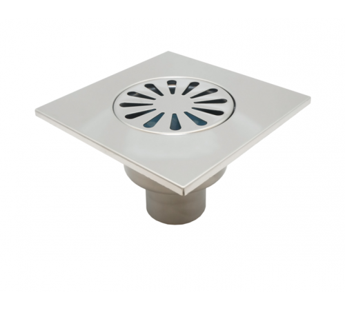 Трап для душа из Нерж стали  SUS304 с вертик, выпуск 150*150 мм ТИМ (20/1)