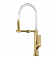 Смеситель для кухни  под фильтр питьев.  2096 Matt Gold White Kern (5шт)