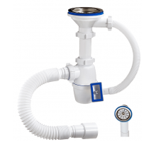 Сифон  3 1/2  УНИВЕРСАЛЬНЫЙ (ЛАТУНЬ)  перелив с гофрой 40/50  ОРИО А-45079   (22/шт)