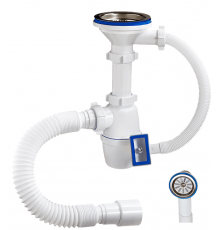 Сифон  3 1/2  УНИВЕРСАЛЬНЫЙ (ЛАТУНЬ)  перелив с гофрой 40/50  ОРИО А-45079   (22/шт)