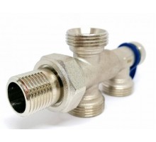 Мультифлекс  нижнего подключения радиатора для двухтрубных систем  1/2"x3/4" ТИМ (30/5шт)