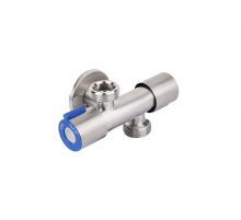 Кран-переходник нерж. SUS304 1/2"×3/4" (2 выхода, нар/нар/нар) TIM(30/1)