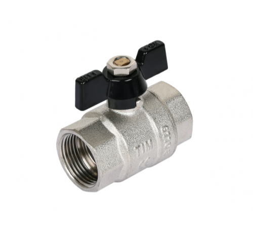 Кран шар. (а) 1/2 г/г бабочка никель усиленный TIM (100/25)