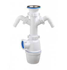 Сифон 1 1/2 x 40  с 2-я  носиками  ОРИО А-4006 (35/шт)