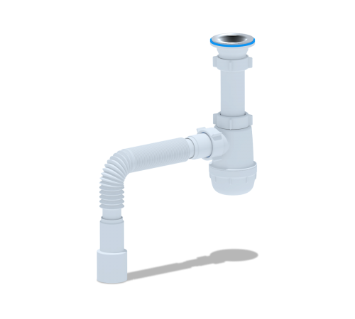 Сифон Ани 1 1/2 х40 с гофрой 40х40х50  А0115 (25/шт)