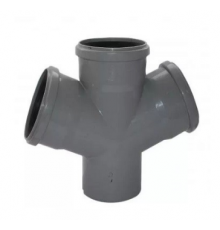 Крестовина  кан. одноплоск.    ПВХ 110х110х110x110  45гр Политэк (16/шт)