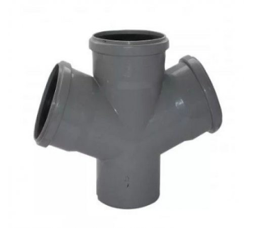 Крестовина  кан. одноплоск.    ПВХ 110х110х110x110  45гр Политэк (16/шт)