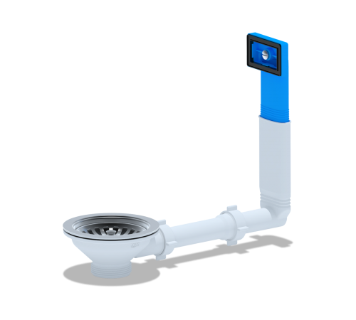 Выпуск 3  1/2  для мойки с переливом  квадратным  N 305S Ани (20/шт)