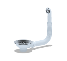 Выпуск 3 1/2 для мойки с переливом  круглым   N 320S Ани (10/шт)