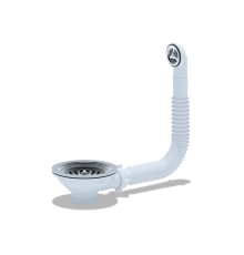 Выпуск 3 1/2 для мойки с переливом  круглым   N 320S Ани (10/шт)