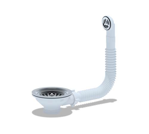 Выпуск 3 1/2 для мойки с переливом  круглым   N 320S Ани (10/шт)