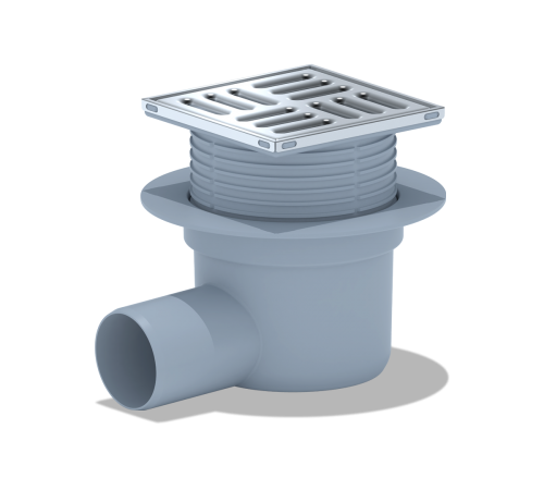 Трап горизонтальный 10 х 10 с выходом  С СУХИМ затвором 50 Ани TQ5602 (12/шт)