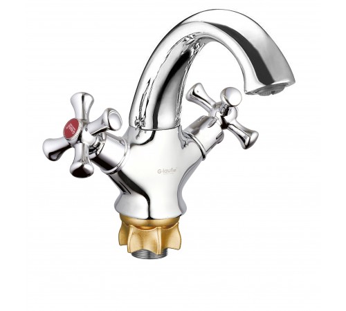 Смеситель для раковины повор. 2-х руч QML-1 G lauf
