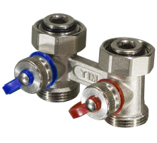 Мультифлекс Прямой для нижнего подключ. рад,  вентильный  1/2" x 3/4"  Тим (40/10)