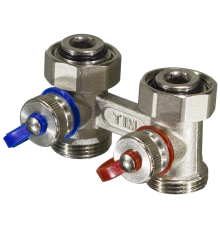 Мультифлекс Прямой для нижнего подключ. рад,  вентильный  1/2" x 3/4"  Тим (40/10)