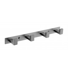 Планка для полотенец  с 4-я крючками черный металл  9604 gun KERN (20шт)