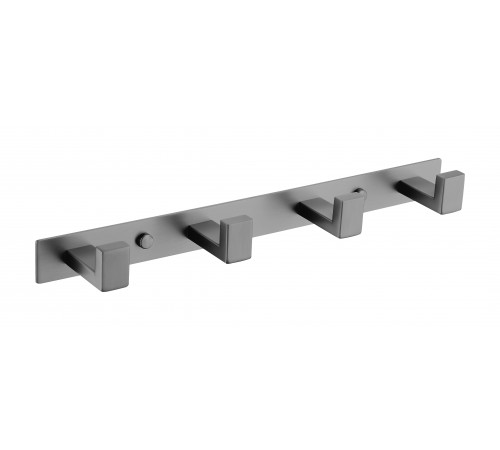 Планка для полотенец  с 4-я крючками черный металл  9604 gun KERN (20шт)