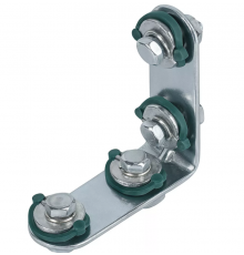 Уголок 90°, 4 отверстия, 4 монтажные гайки Zeissler (40/4)