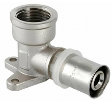 Угол с креплением (водарозетка)  пресс 16  х 1/2 ВР никель TIM (144/20)