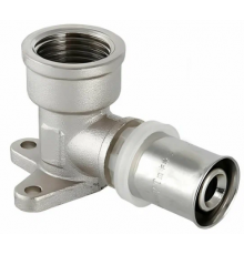 Угол с креплением (водарозетка)  пресс 16  х 1/2 ВР никель TIM (144/20)