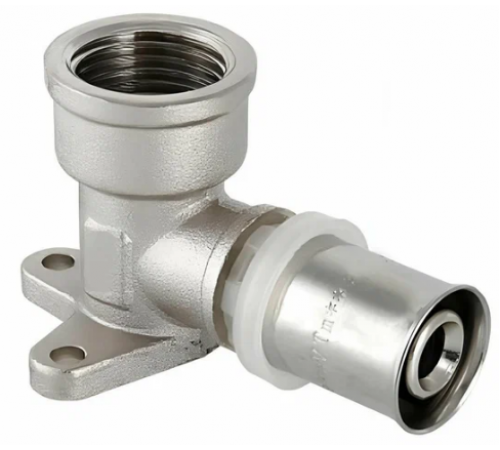 Угол с креплением (водарозетка)  пресс 16  х 1/2 ВР никель TIM (144/20)