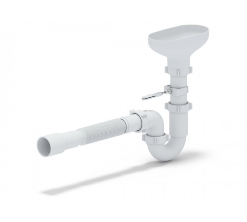 Сифон Ани 1 1/2 х 40 прямоточный с разрывом струи с гофрой 40*40/50 DR0115 (50/шт)