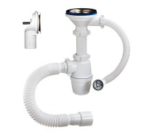 Сифон бутылочный 3 1/2 х 40 с круглым перел. (компакт), гибкой трубой 40-40/50 Орио  А-50079-2  (22/