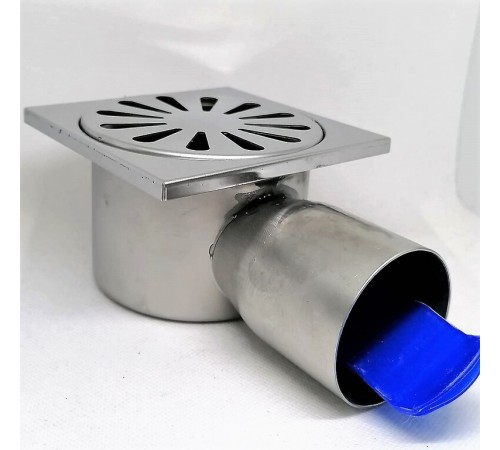 Трап для душа из нерж стали SUS304 с гориз. выпуск 100*100 мм Тим (20/1)