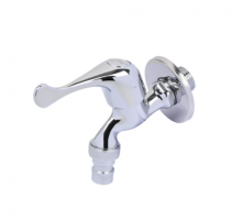 Кран с носиком хром 1/2 со штуцером Тим (40/10)