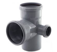 Крестовина  кан. Двухплоск.    ПВХ 110 x110х110х50   90гр  Левая Политэк (25 шт)