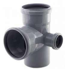 Крестовина  кан. Двухплоск.    ПВХ 110 x110х110х50   90гр  Левая Политэк (25 шт)