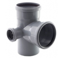 Крестовина  кан. Двухплоск.    ПВХ 110 х110х110x50    90гр Правая Политэк (25/шт)