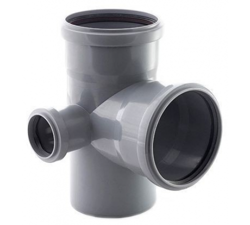 Крестовина  кан. Двухплоск.    ПВХ 110 х110х110x50    90гр Правая Политэк (25/шт)