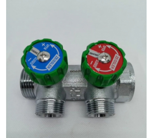 Коллектор регулирующий  под плоскую прокладку 3/4*1/2 -2 выхода. Zeissler (20/1)