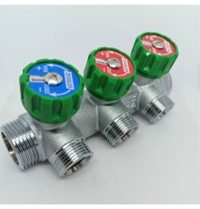 Коллектор регулирующий  под плоскую прокладку 3/4*1/2 -3 выхода. Zeissler (20/1)