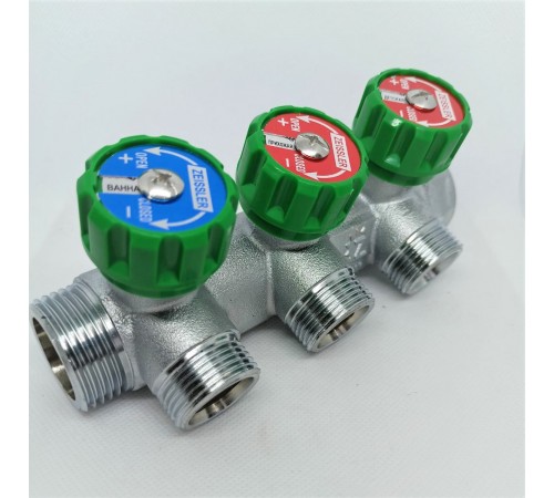 Коллектор регулирующий  под плоскую прокладку 3/4*1/2 -3 выхода. Zeissler (20/1)