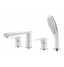 Смеситель врезной для ванны на 4 отвер.  6021 Kern Белый/хром