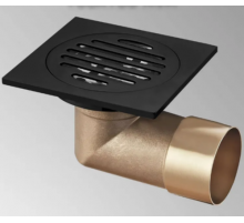 Трап с обратным клапаном 10/10  Угловой черный ( A-681-10B )  KERN