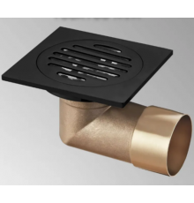 Трап с обратным клапаном 10/10  Угловой черный ( A-681-10B )  KERN