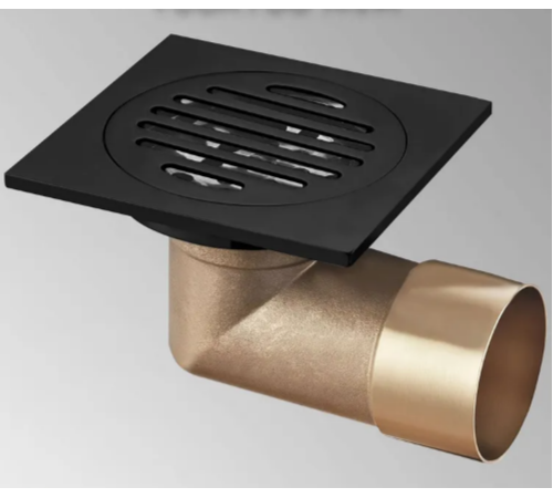 Трап с обратным клапаном 10/10  Угловой черный ( A-681-10B )  KERN