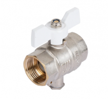 Кран шар. г/г с отводомМ10 под датчик темп.1/2 никель Тим (60/15)